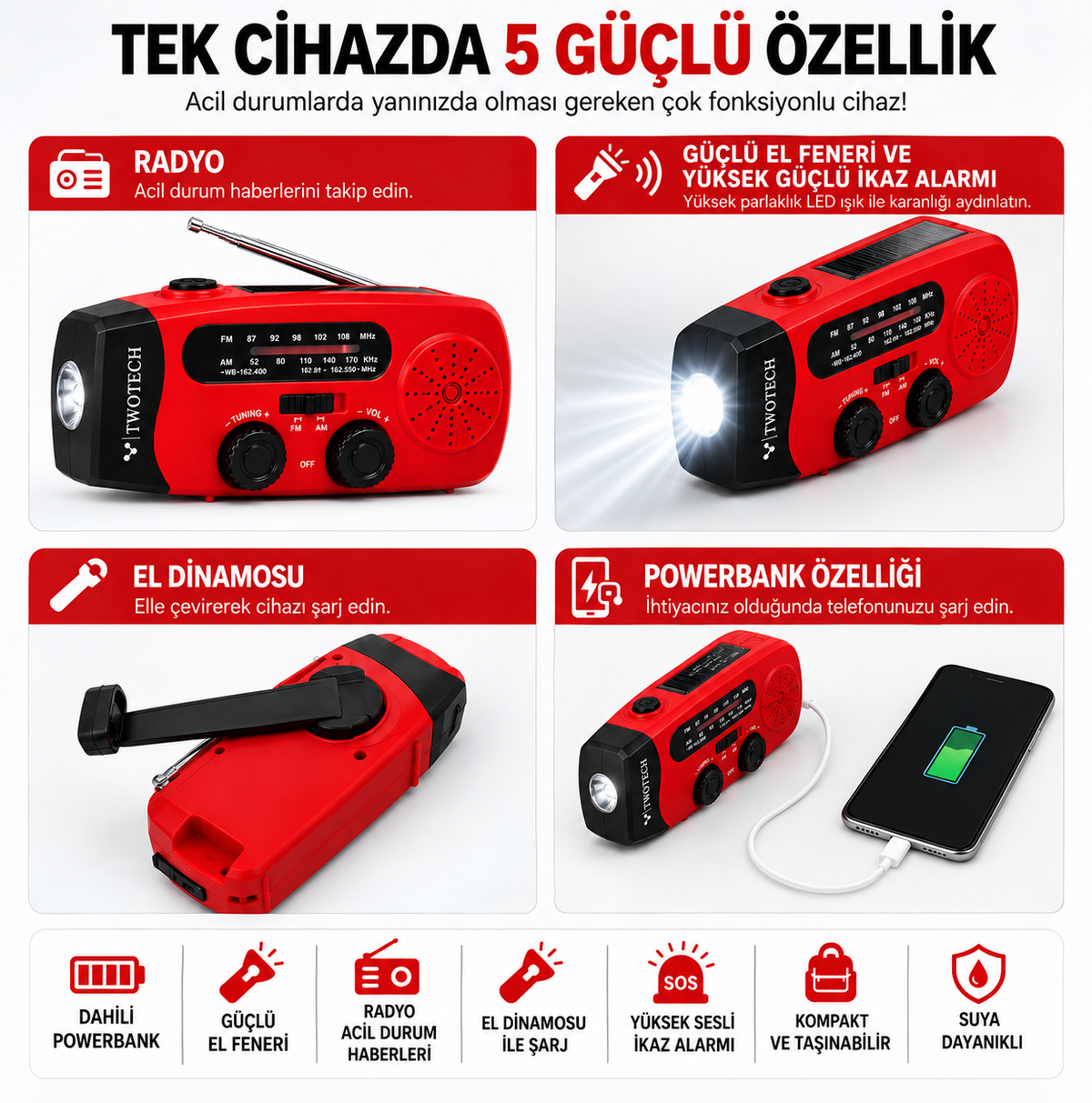 Çok Amaçlı Acil Deprem Radyosu